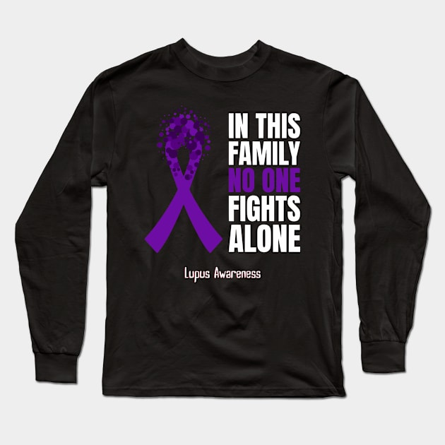 Lupus Awareness Purple Ribbon Long Sleeve T-Shirt by Shopinno Shirts